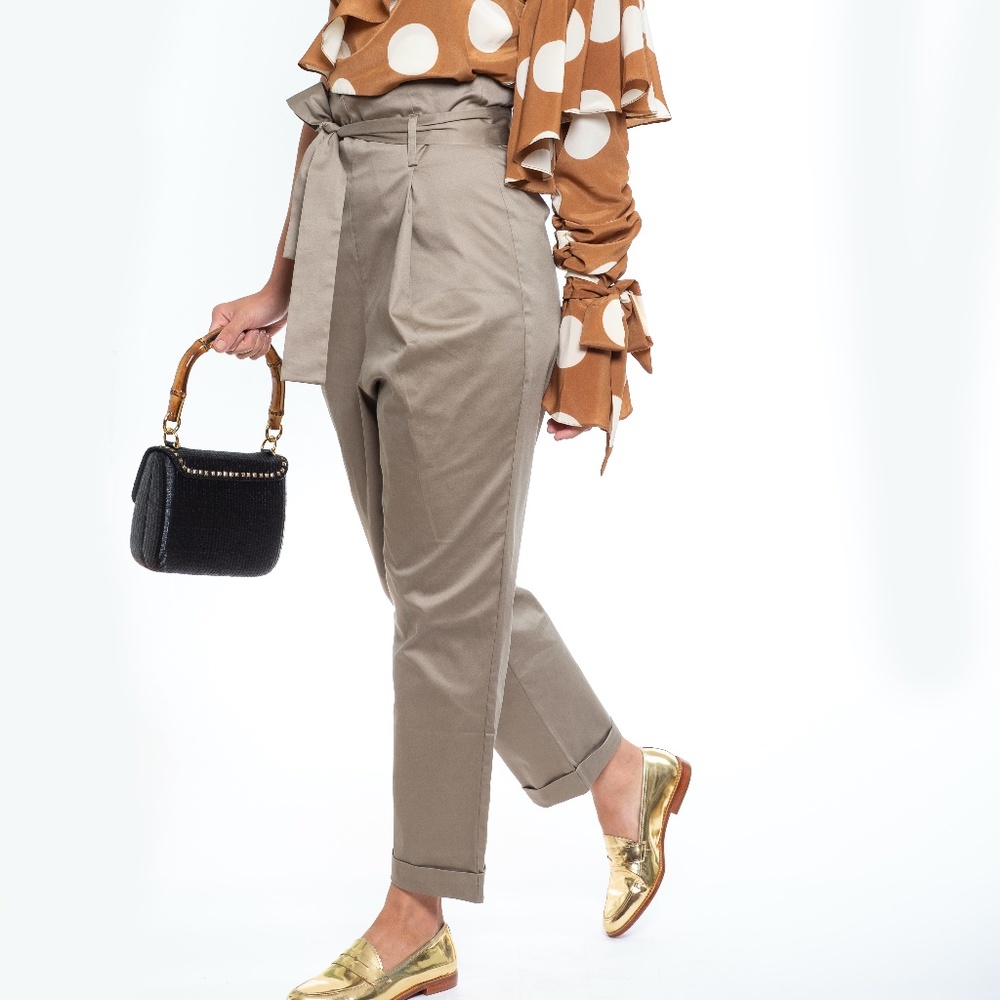 High Waist Kaki pants by Stella&Amelia